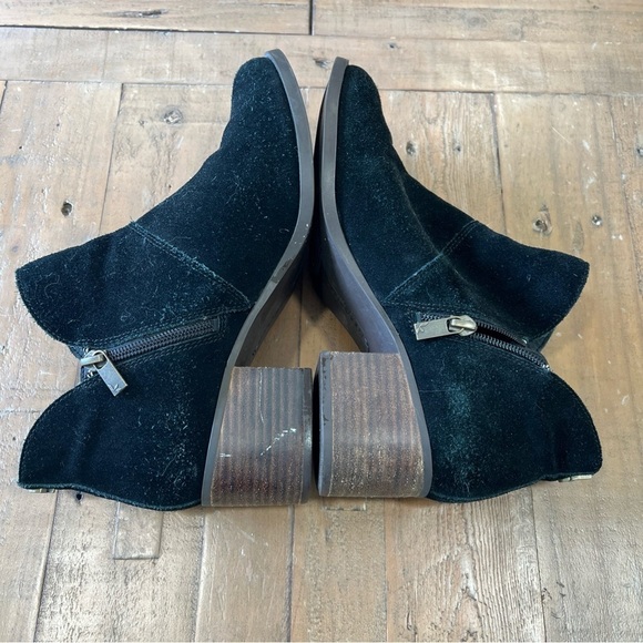 Koolaburra UGG Sofiya Suede Bootie US 8 Black Block Heel Ankle Western Preppy - Picture 6 of 10